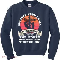 Lineman Gifts Line Worker Image On Back Of Kids Sweatshirt thumb 0