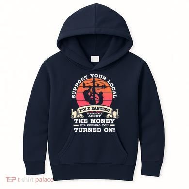 Lineman Gifts Line Worker Image On Back Of Kids Hoodie