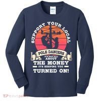 Lineman Gifts Line Worker Image On Back Of Kids Long Sleeve Shirt thumb 0