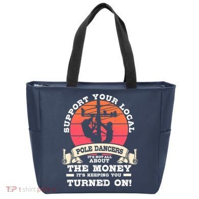 Lineman Gifts Line Worker Image On Back Of Tote Bag