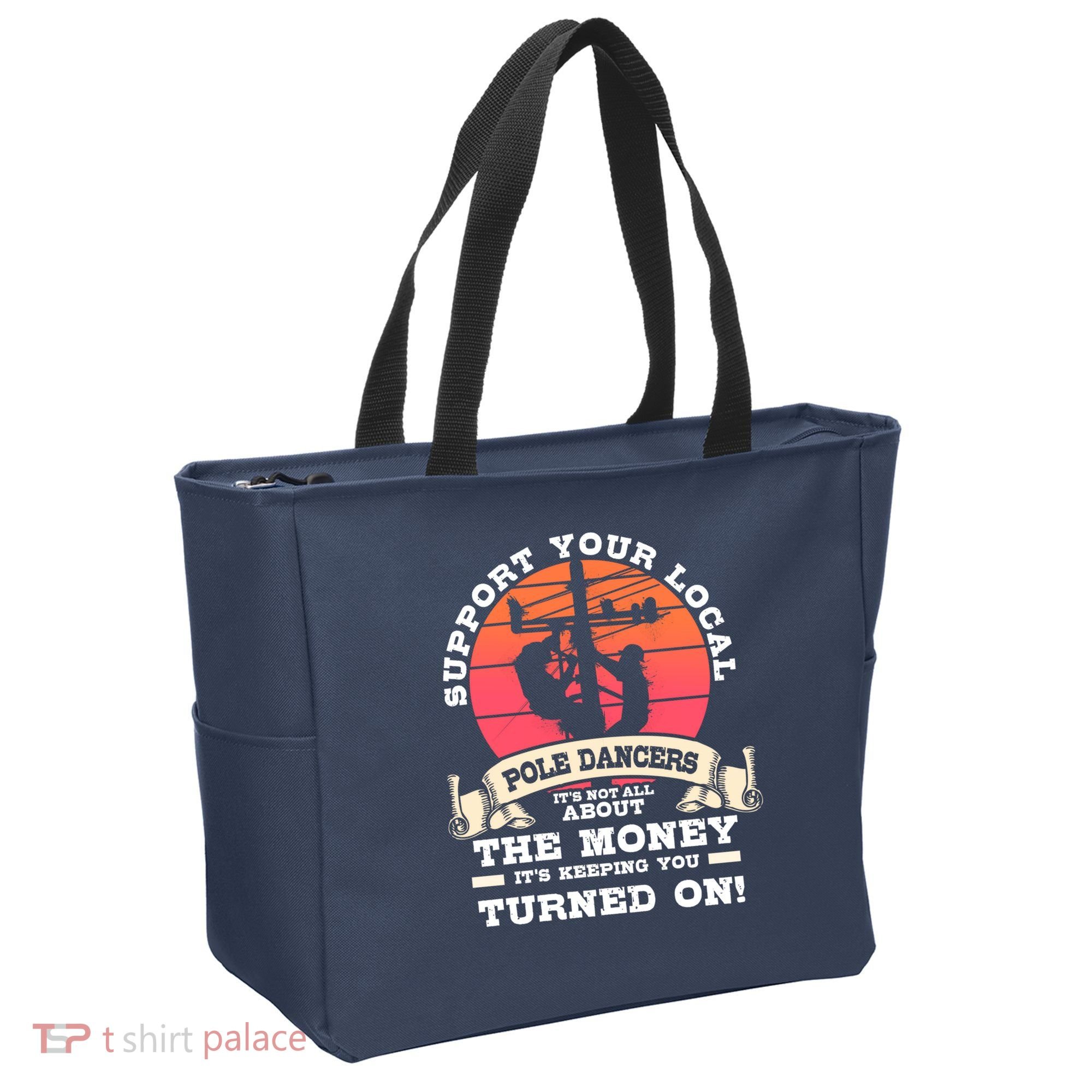 Lineman Gifts Line Worker Image On Back Of Tote Bag