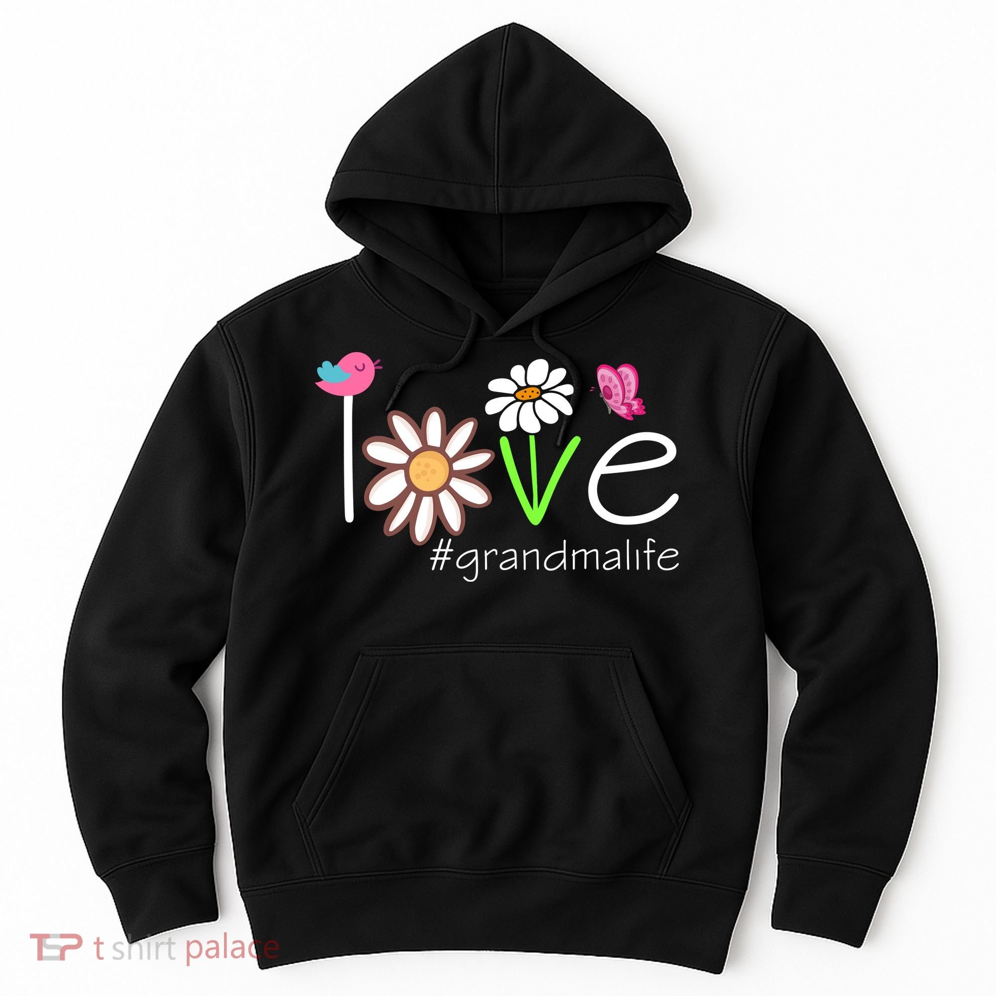 Love Grandma Life Cute Matching Family Hoodie