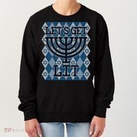Let's Get Lit Ugly Hanukkah Sweater Chanukah Party Gift Women's Sweatshirt thumb 0