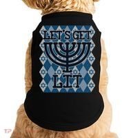Let's Get Lit Ugly Hanukkah Sweater Chanukah Party Gift Doggie Tank thumb 0