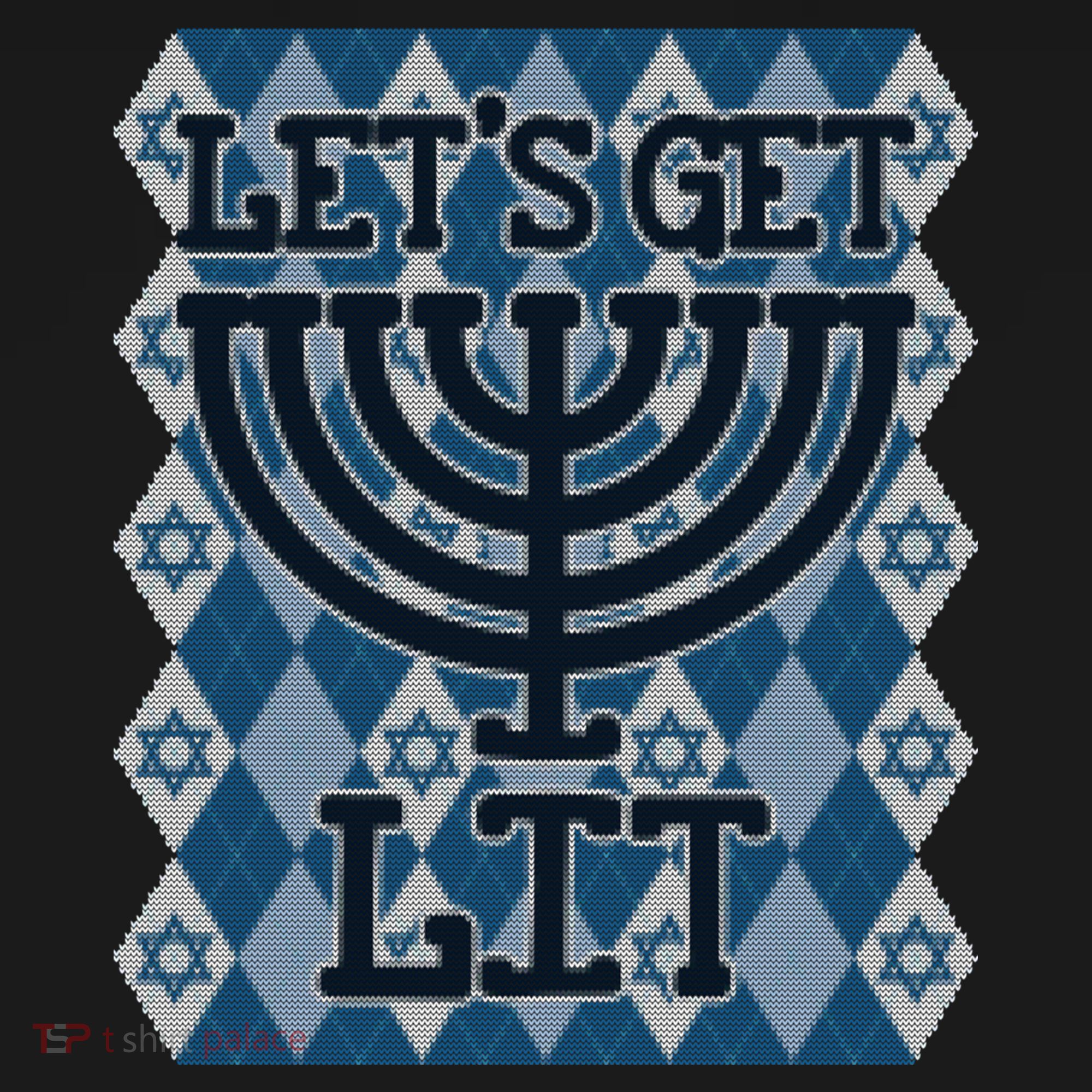 Let's Get Lit Ugly Hanukkah Sweater Chanukah Party Gift Bucket Hat