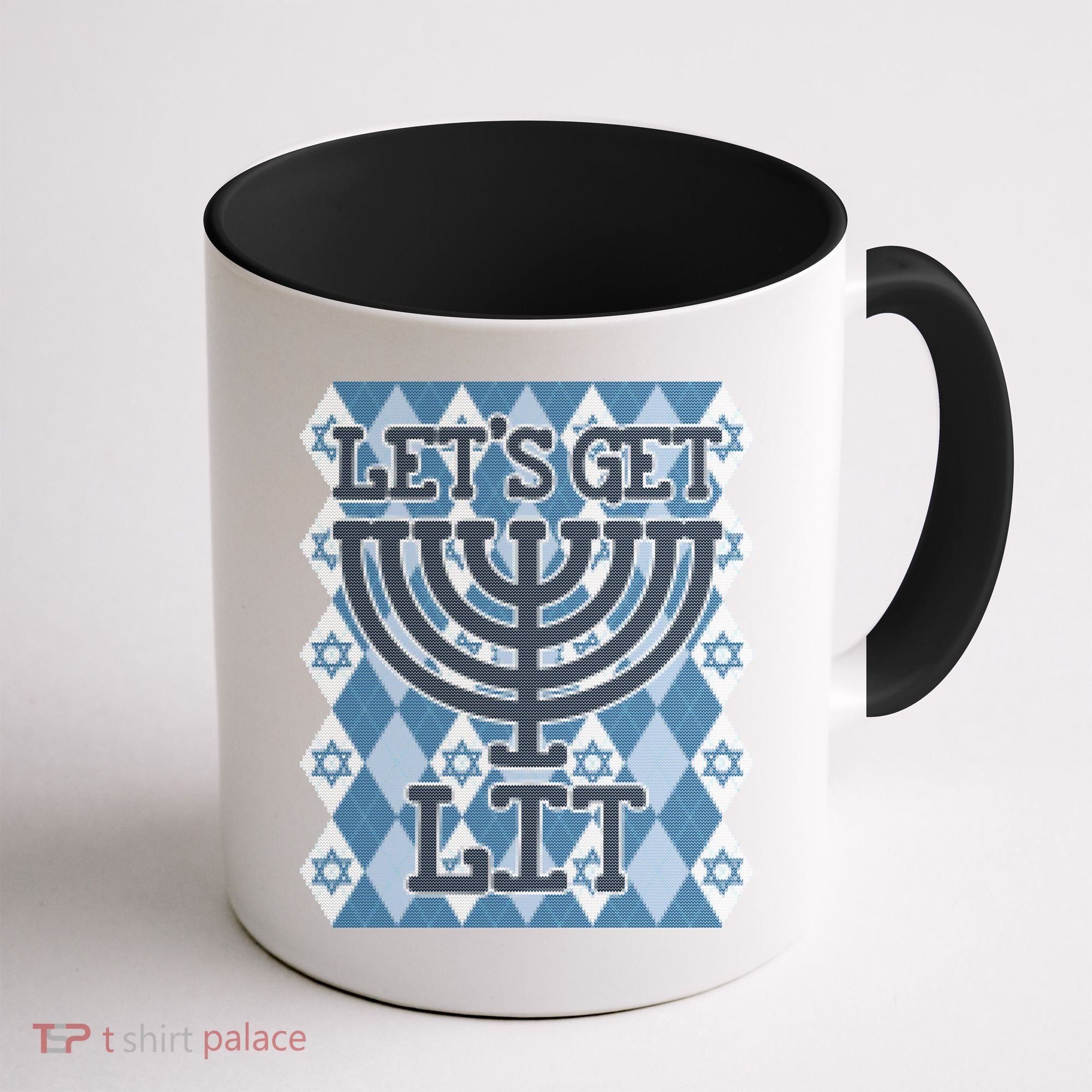 Let's Get Lit Ugly Hanukkah Sweater Chanukah Party Gift Coffee Mug