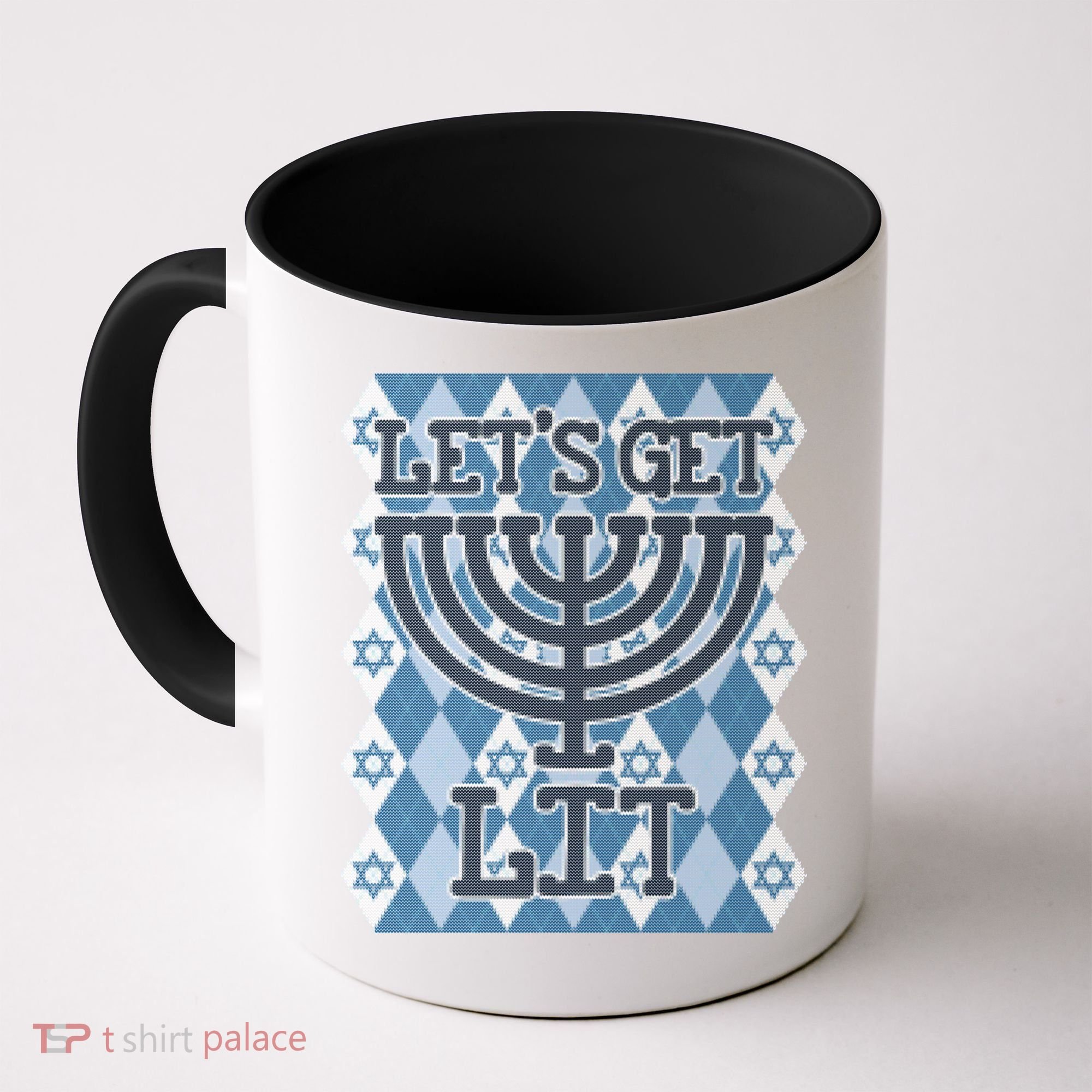 Let's Get Lit Ugly Hanukkah Sweater Chanukah Party Gift Coffee Mug