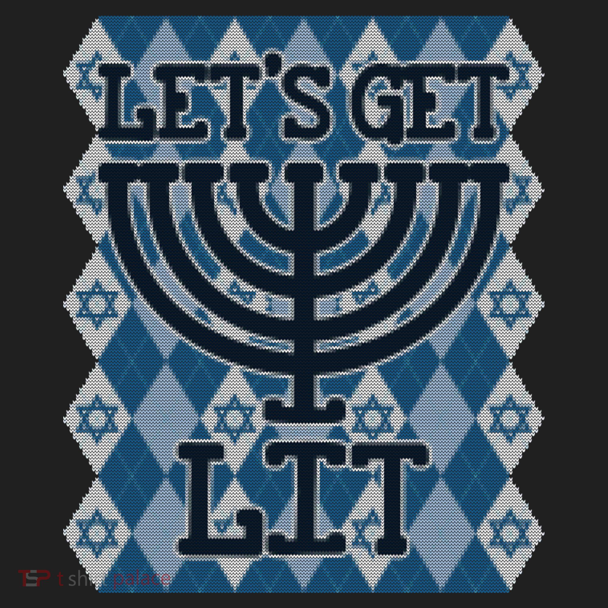 Let's Get Lit Ugly Hanukkah Sweater Chanukah Party Gift Beanie