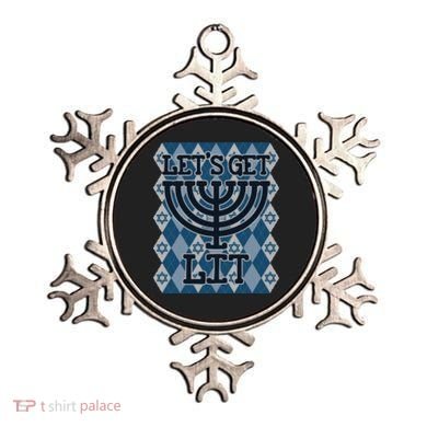 Let's Get Lit Ugly Hanukkah Sweater Chanukah Party Gift Ornament