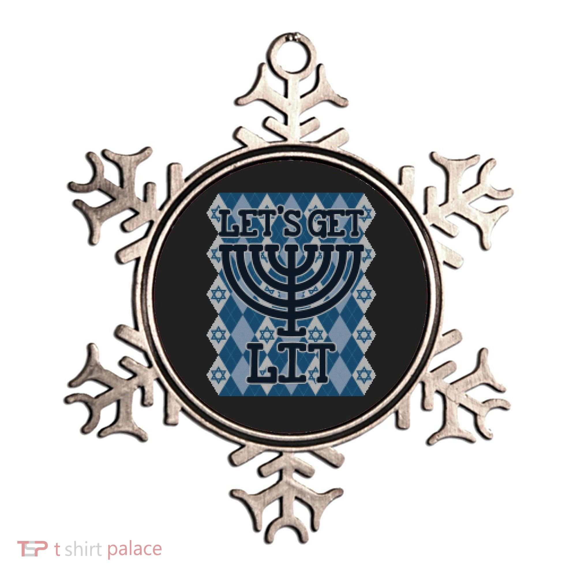 Let's Get Lit Ugly Hanukkah Sweater Chanukah Party Gift Ornament