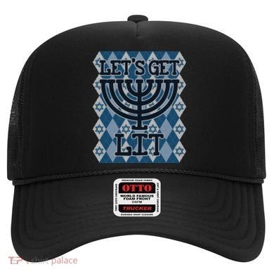 Let's Get Lit Ugly Hanukkah Sweater Chanukah Party Gift Hat