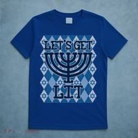 Let's Get Lit Ugly Hanukkah Sweater Chanukah Party Gift T-Shirt thumb 5