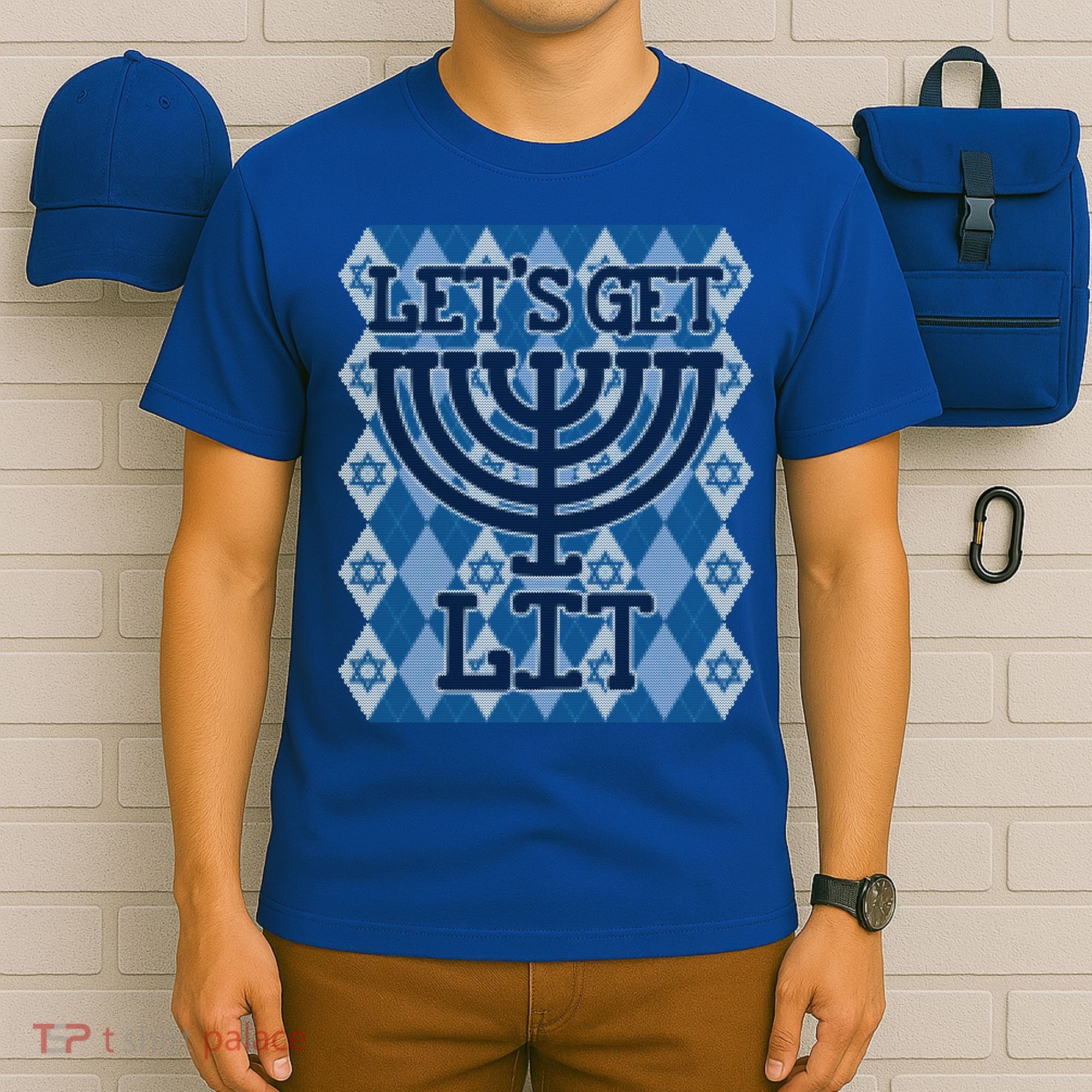 Let's Get Lit Ugly Hanukkah Sweater Chanukah Party Gift T-Shirt
