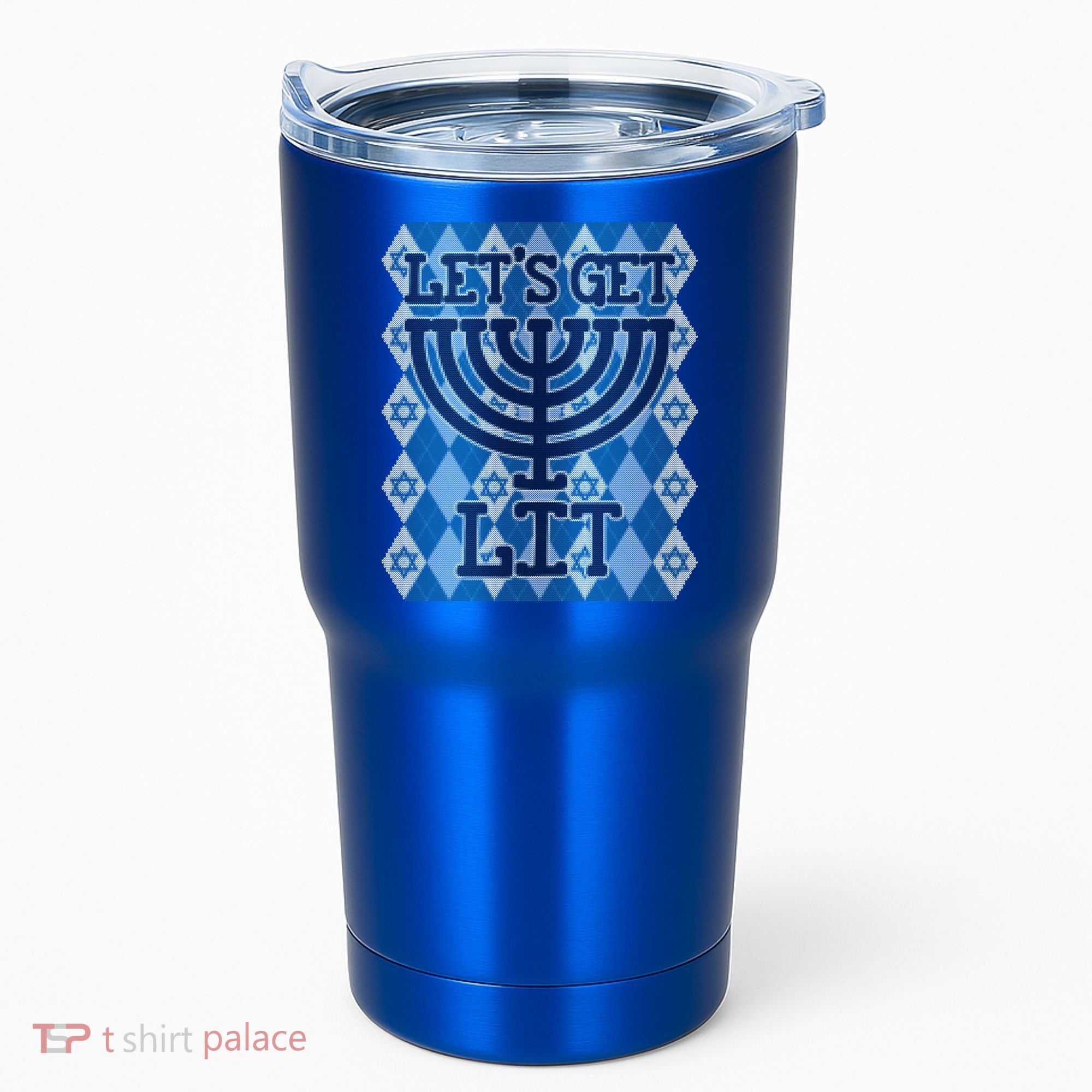 Let's Get Lit Ugly Hanukkah Sweater Chanukah Party Gift Tumbler