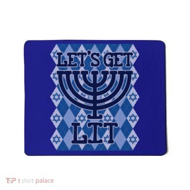 Let's Get Lit Ugly Hanukkah Sweater Chanukah Party Gift Mousepad