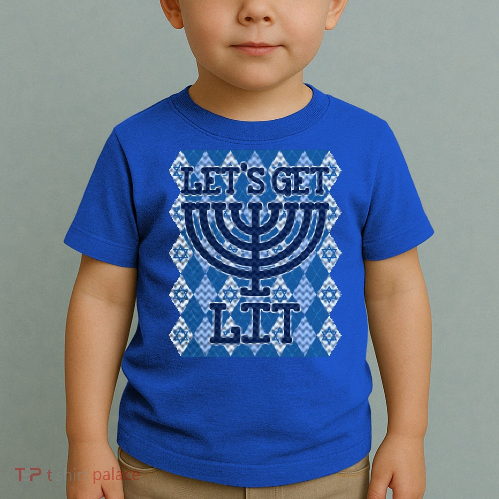 Let's Get Lit Ugly Hanukkah Sweater Chanukah Party Gift Toddler T-Shirt