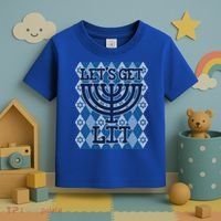 Let's Get Lit Ugly Hanukkah Sweater Chanukah Party Gift Toddler T-Shirt thumb 3