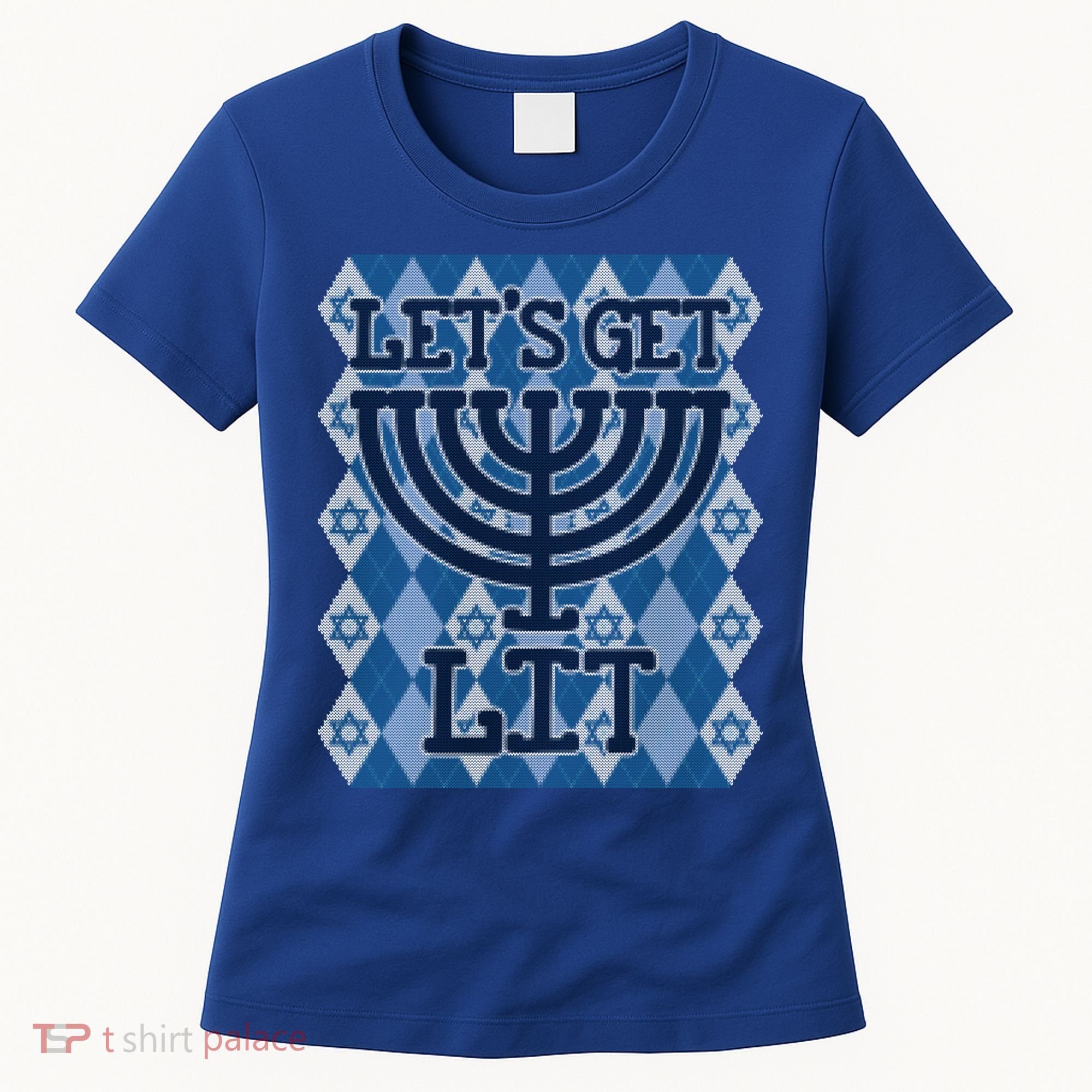 Let's Get Lit Ugly Hanukkah Sweater Chanukah Party Gift Women's T-Shirt