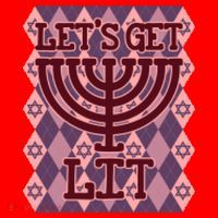 Let's Get Lit Ugly Hanukkah Sweater Chanukah Party Gift Santa Hat thumb 1