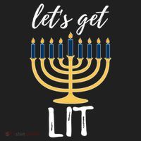 Let's Get Lit Funny Hanukkah Menorah Candles Jewish Gift Beanie thumb 2