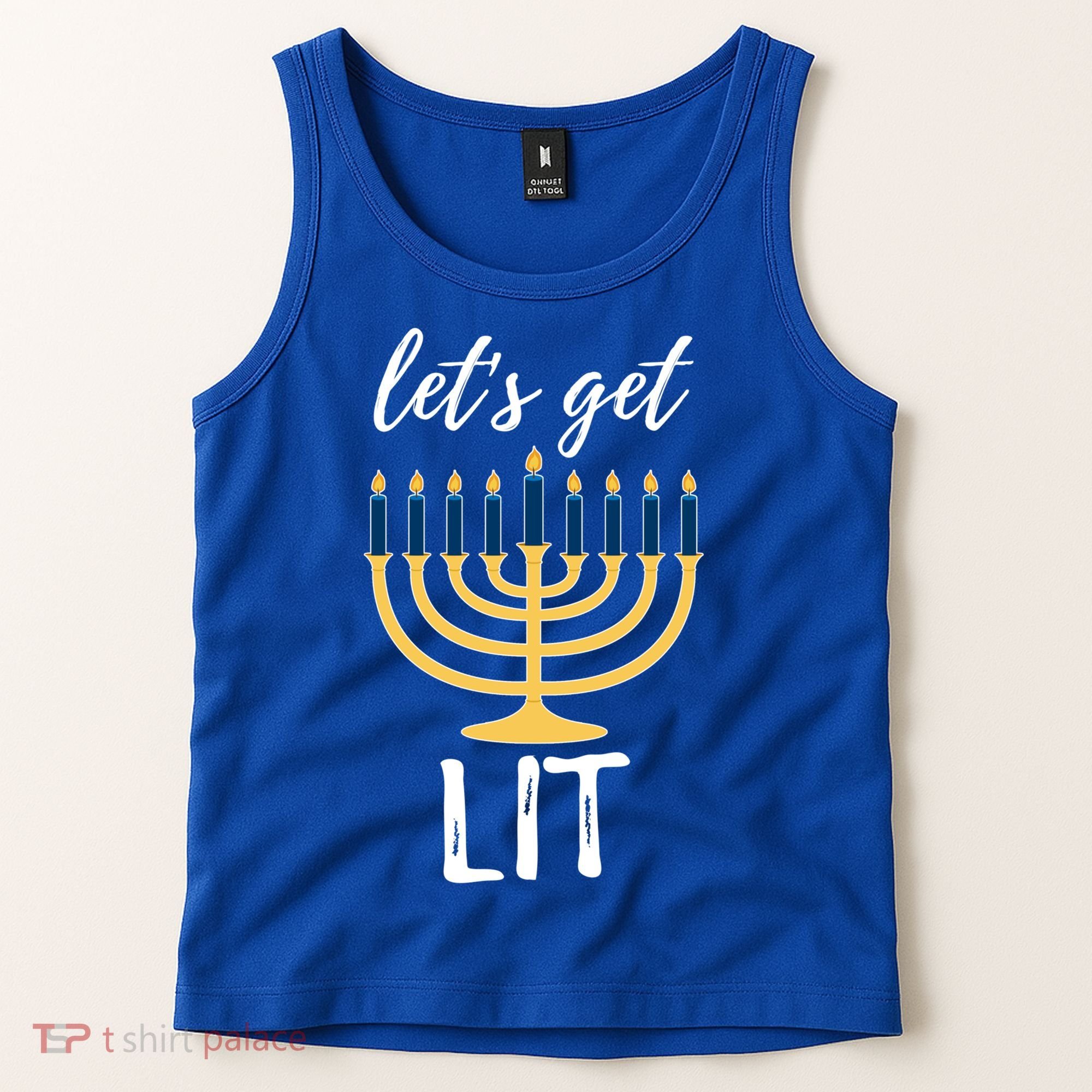 Let's Get Lit Funny Hanukkah Menorah Candles Jewish Gift Tank Top