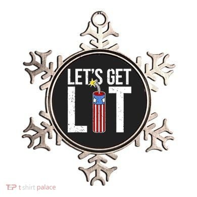 Lets Get Lit Fireworks 4th Of July Merica USA Flag Ornament