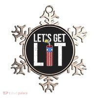 Lets Get Lit Fireworks 4th Of July Merica USA Flag Ornament thumb 0