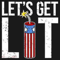 Lets Get Lit Fireworks 4th Of July Merica USA Flag Ornament thumb 1