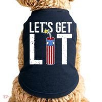 Lets Get Lit Fireworks 4th Of July Merica USA Flag Doggie Tank thumb 0