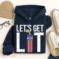 Lets Get Lit Fireworks 4th Of July Merica USA Flag Hoodie thumb 4