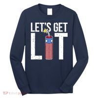Lets Get Lit Fireworks 4th Of July Merica USA Flag Long Sleeve Shirt thumb 0