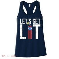 Lets Get Lit Fireworks 4th Of July Merica USA Flag Women's Tank Top thumb 0