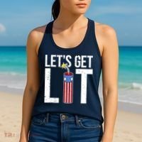 Lets Get Lit Fireworks 4th Of July Merica USA Flag Women's Tank Top thumb 2