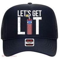 Lets Get Lit Fireworks 4th Of July Merica USA Flag Hat thumb 0