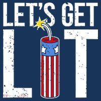 Lets Get Lit Fireworks 4th Of July Merica USA Flag Hat thumb 2