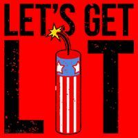 Lets Get Lit Fireworks 4th Of July Merica USA Flag Santa Hat thumb 1