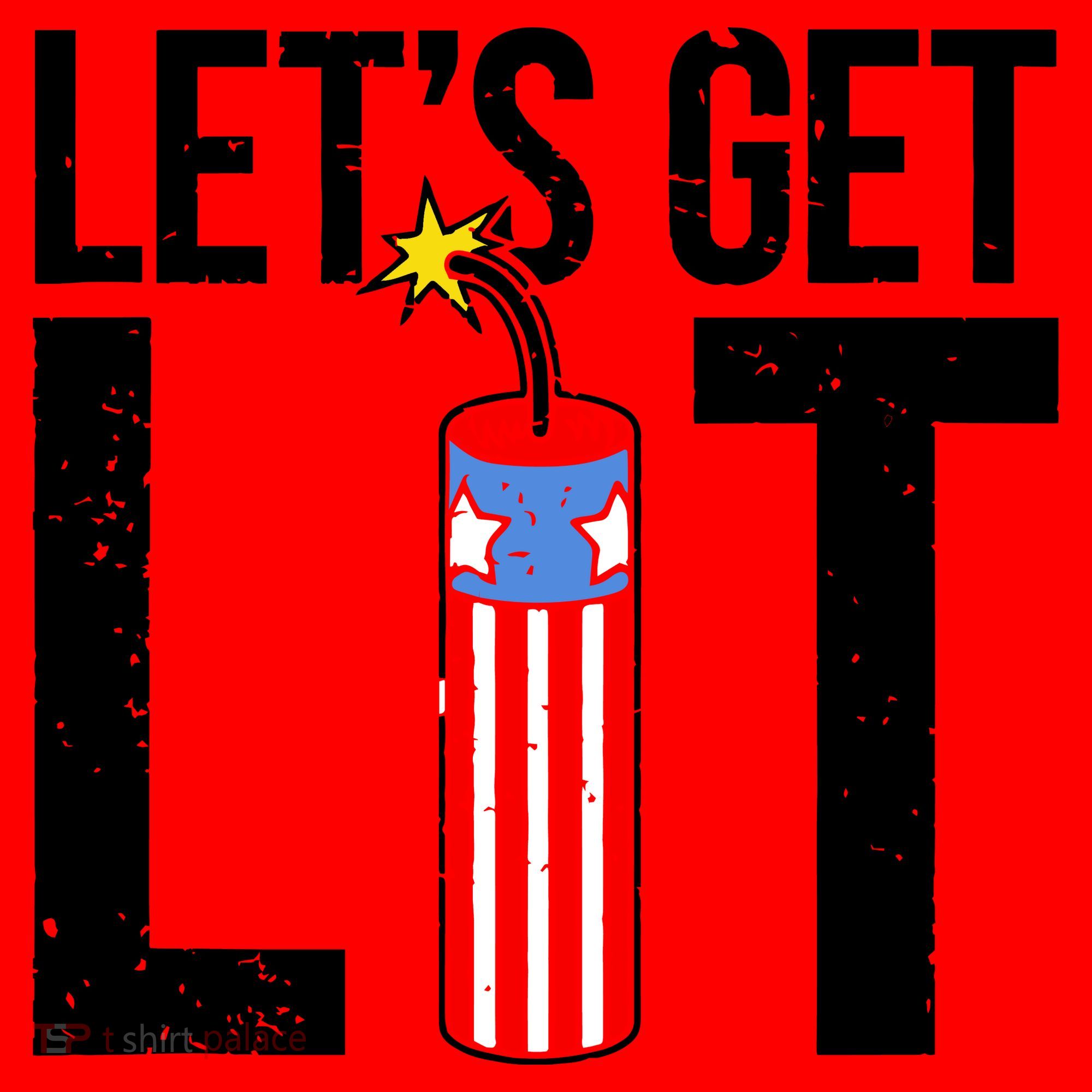 Lets Get Lit Fireworks 4th Of July Merica USA Flag Santa Hat