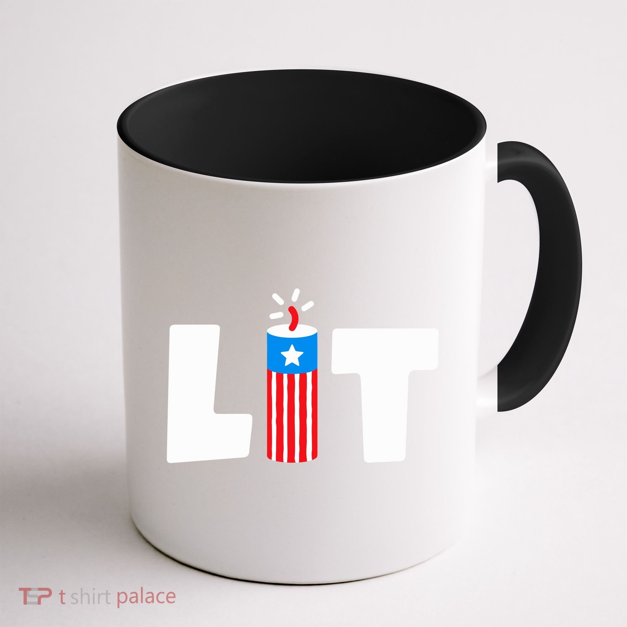 Lets Get Lit Fireworks Firecracker Funny Fourth 4th Of July Coffee Mug
