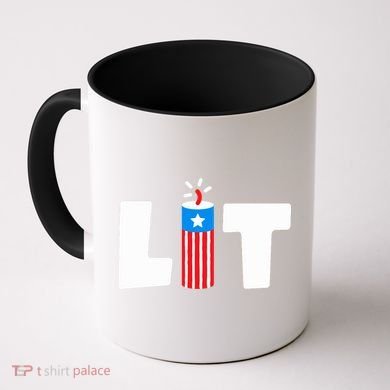 Lets Get Lit Fireworks Firecracker Funny Fourth 4th Of July Coffee Mug