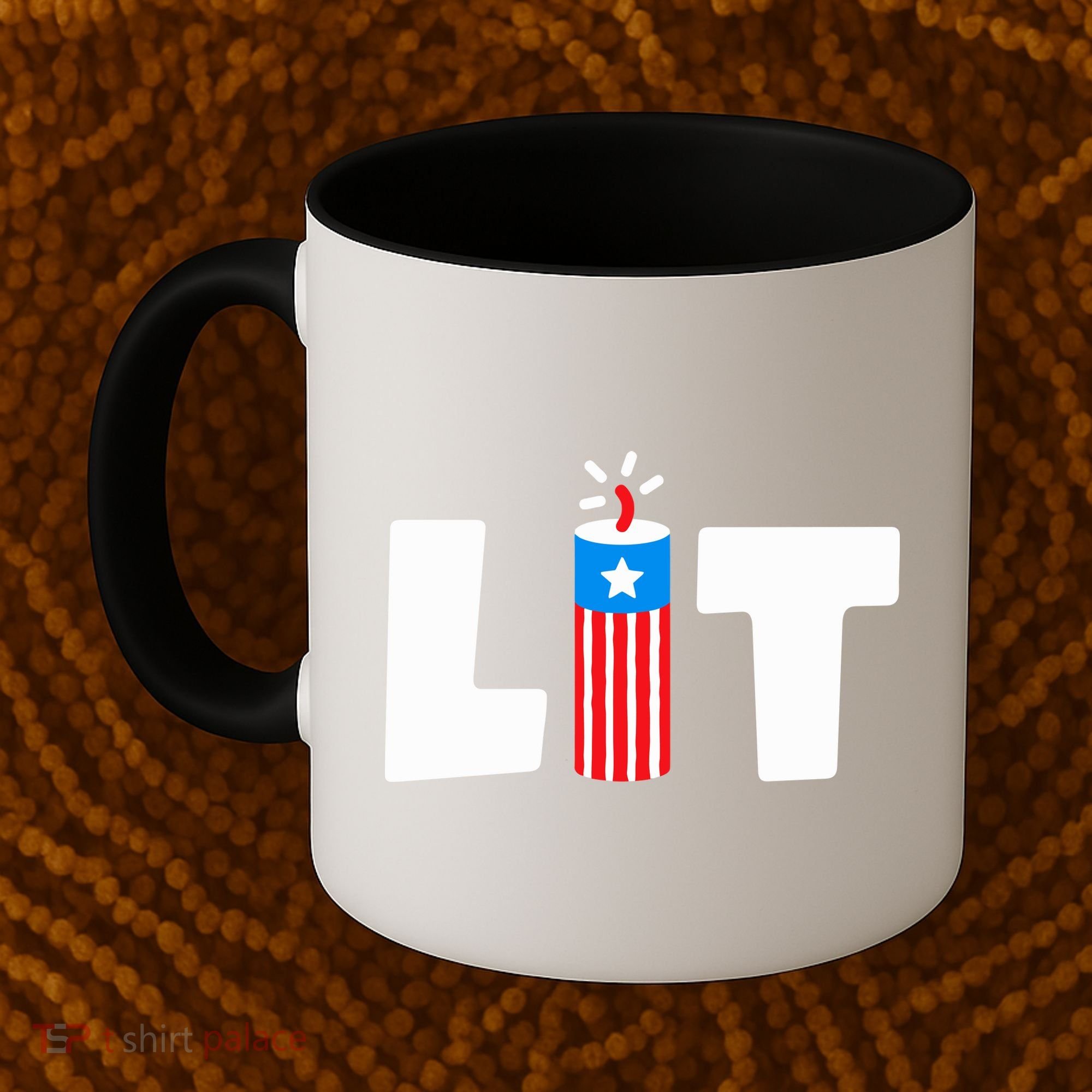 Lets Get Lit Fireworks Firecracker Funny Fourth 4th Of July Coffee Mug