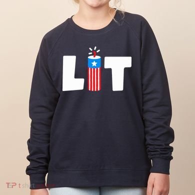 Lets Get Lit Fireworks Firecracker Funny Fourth 4th Of July Women's Sweatshirt