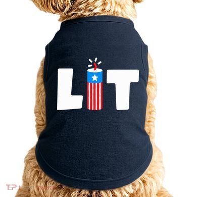 Lets Get Lit Fireworks Firecracker Funny Fourth 4th Of July Doggie Tank