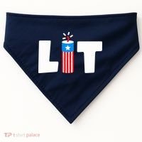 Lets Get Lit Fireworks Firecracker Funny Fourth 4th Of July USA-Made Doggie Bandana thumb 0