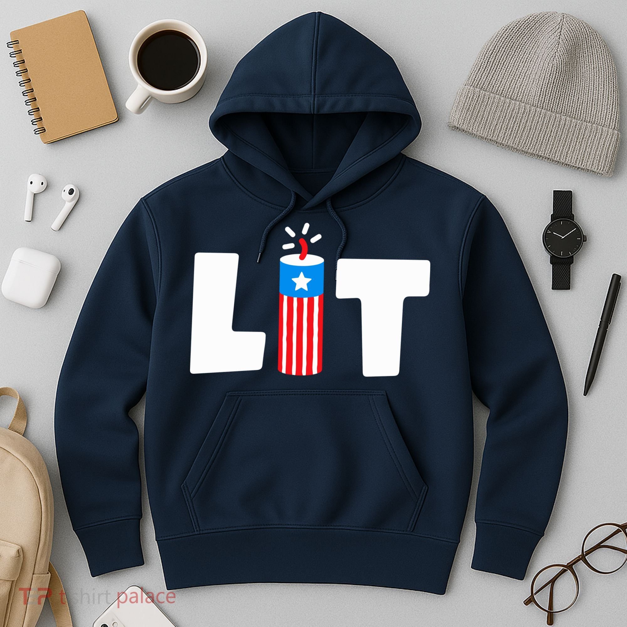 Lets Get Lit Fireworks Firecracker Funny Fourth 4th Of July Hoodie