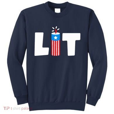 Lets Get Lit Fireworks Firecracker Funny Fourth 4th Of July Sweatshirt