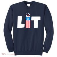 Lets Get Lit Fireworks Firecracker Funny Fourth 4th Of July Sweatshirt thumb 0