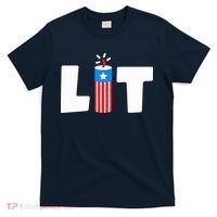 Lets Get Lit Fireworks Firecracker Funny Fourth 4th Of July T-Shirt thumb 0