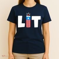 Lets Get Lit Fireworks Firecracker Funny Fourth 4th Of July T-Shirt thumb 4