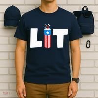 Lets Get Lit Fireworks Firecracker Funny Fourth 4th Of July T-Shirt thumb 6