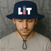 Lets Get Lit Fireworks Firecracker Funny Fourth 4th Of July Bucket Hat thumb 2